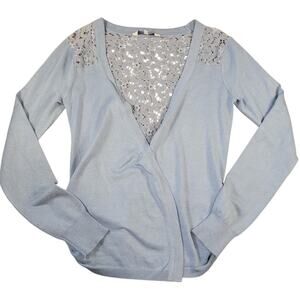 Blue Lace Relaxed Cardigan S Fairycore Balletcore Y2K Academia Campus School